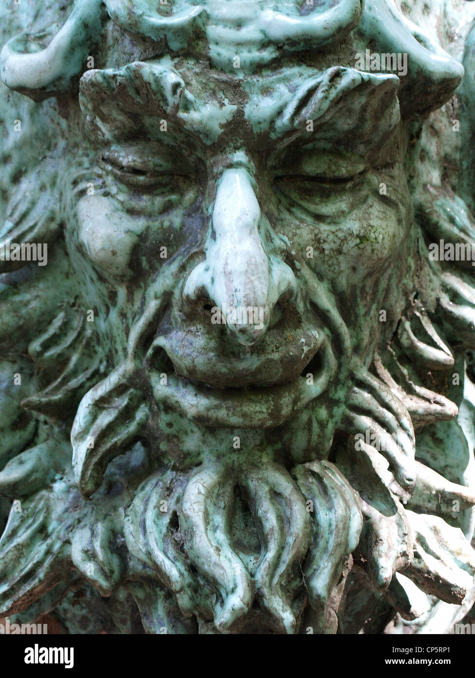 Sculpture d'un visage effrayant homme Banque D'Images