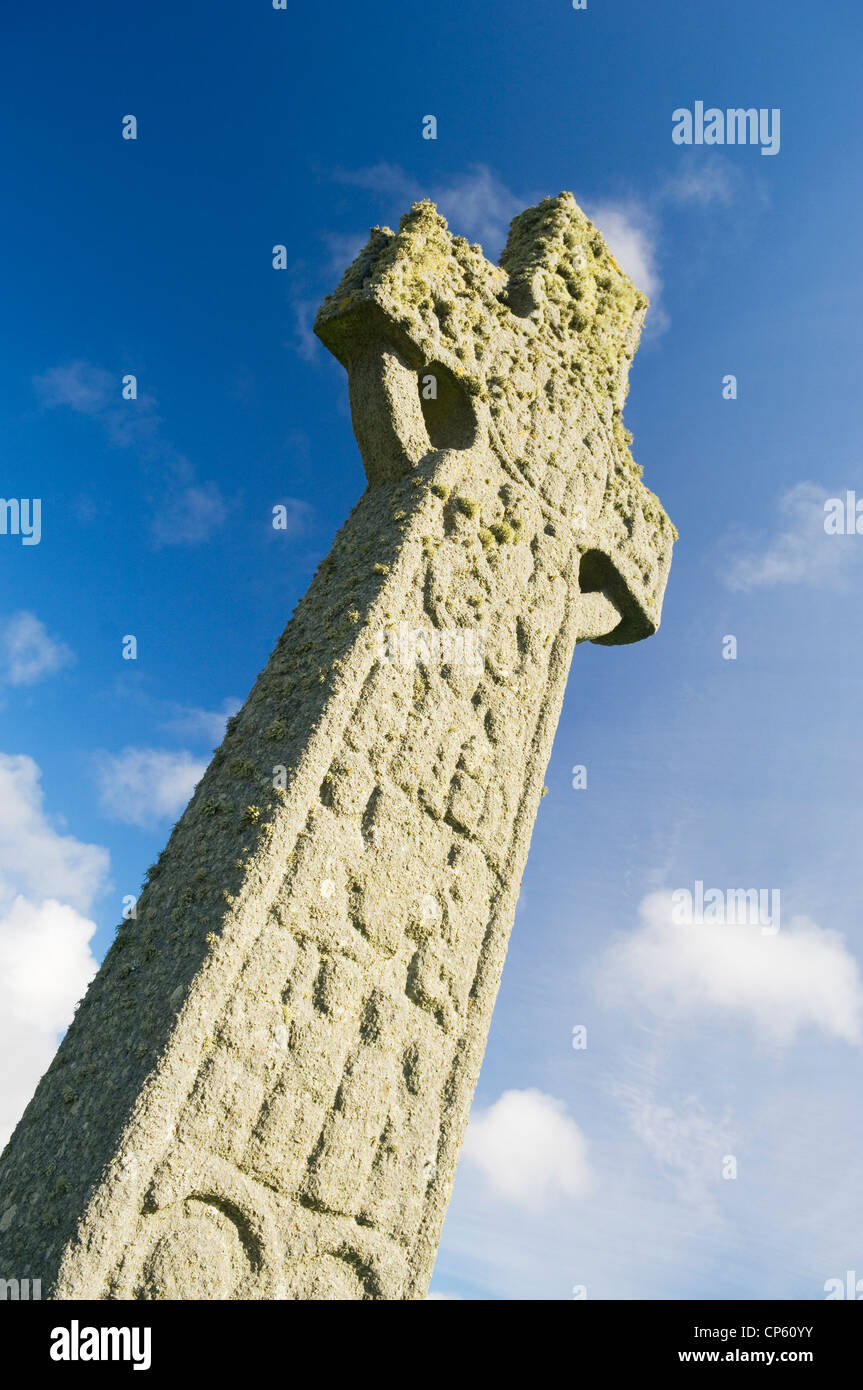 La croix de saint Martin, à l'extérieur de l'abbaye sur l'île d'Iona, Argyll, Scotland. Banque D'Images