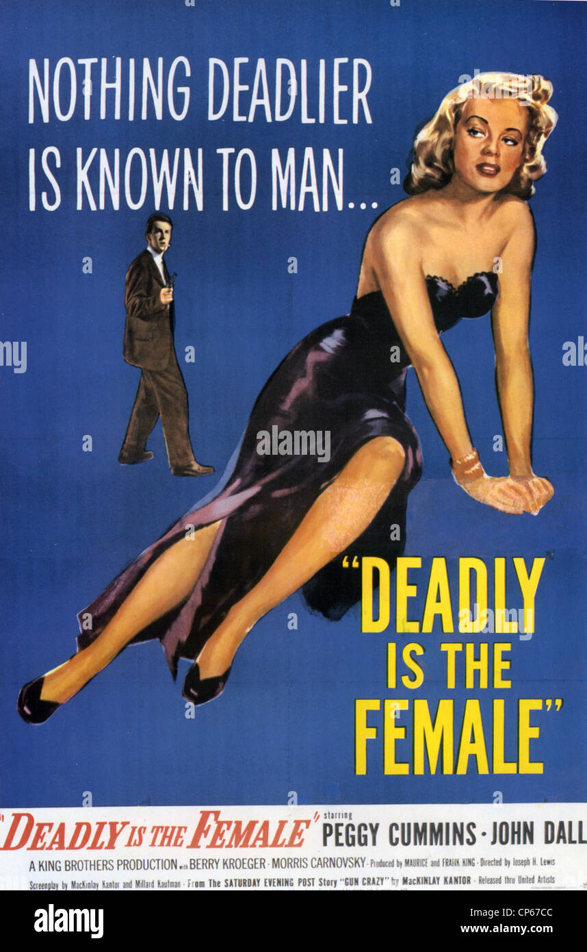 La femelle est mortelle (aka Gun crazy) Affiche pour 1950 King Brothers film avec Peggy Cummins Banque D'Images