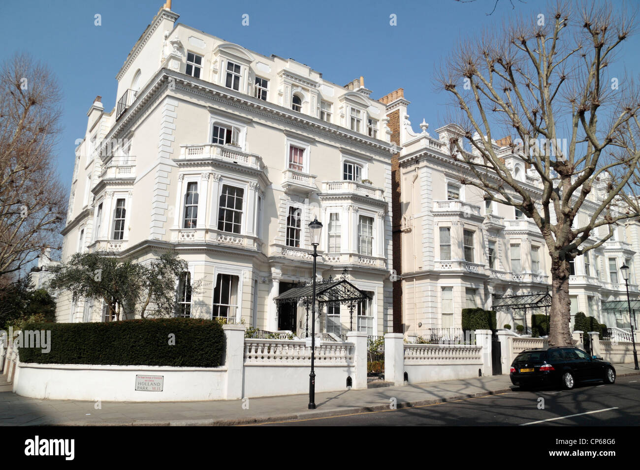Propriétés exclusives sur Holland Park W11 dans le Royal Borough de Kensington et Chelsea, London, UK. Mars 2012 Banque D'Images