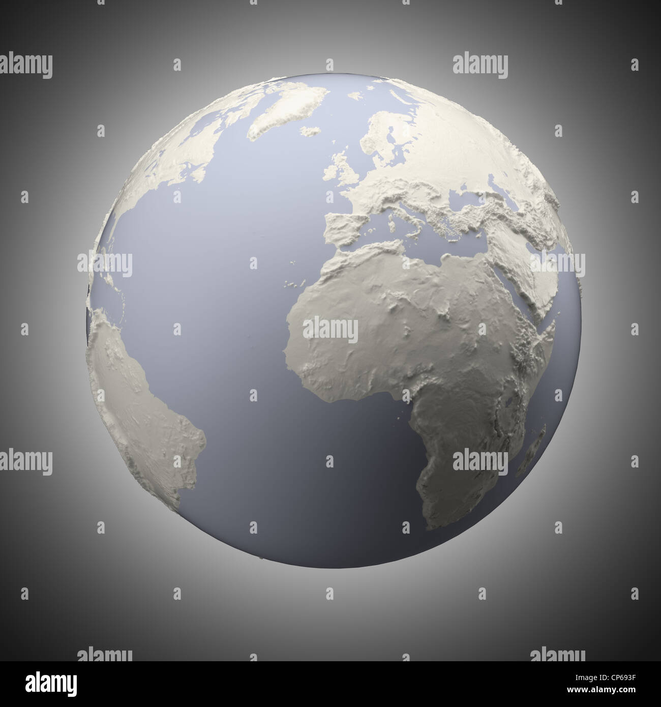 Globe terrestre avec les caractéristiques du relief 3D visible Banque D'Images