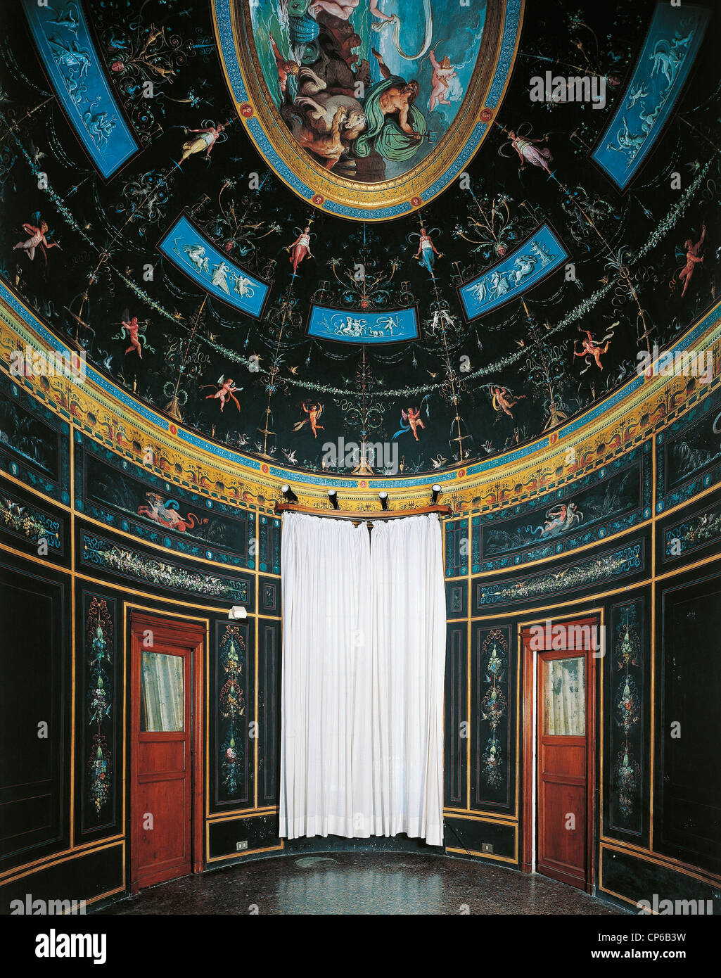 L'Émilie-romagne FAENZA Milzetti PLAN DE BÂTIMENT DE L'UTILISATION DES TERRES OVALE PRIX DELL'ANTIBAGNO Thermes de Titus Felice Giani POSEIDON Banque D'Images