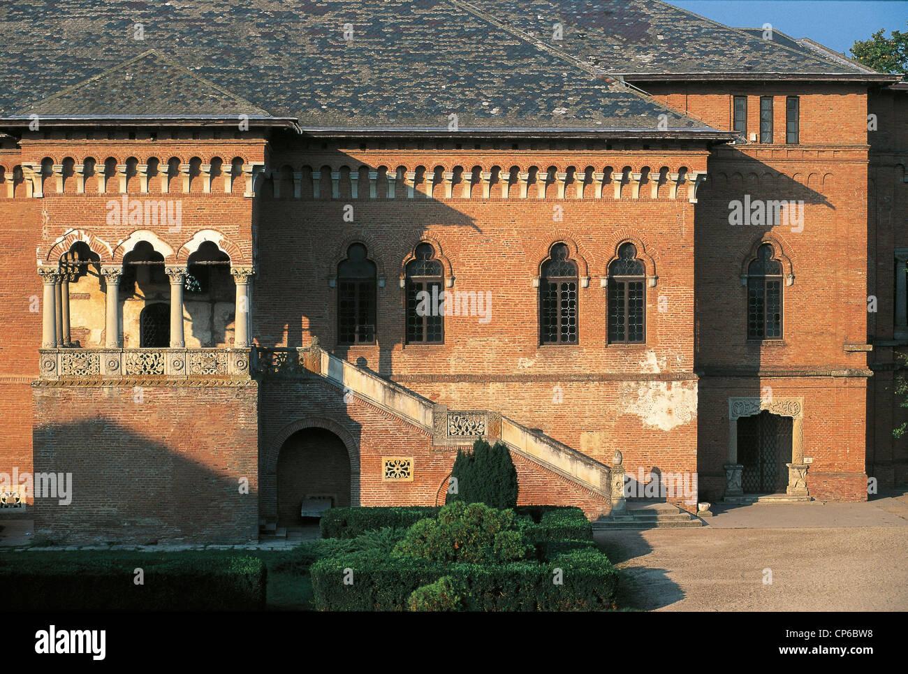 Roumanie - Palais Mogosoaia, près de Bucarest, la loggia au jardin, le dix-huitième siècle. Banque D'Images