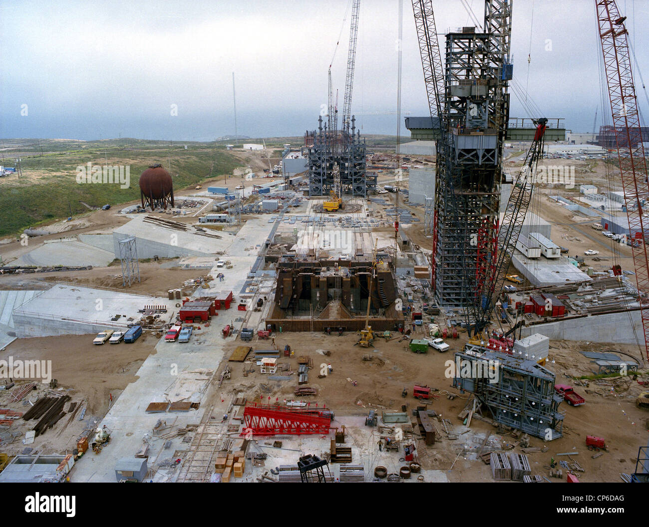 Une vue d'ensemble du système de transport spatial (STS) site de construction. Banque D'Images