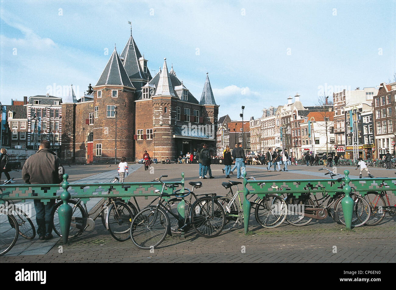 Pays-bas - Pays-Bas - Amsterdam. Nieuwmarkt. De Waag, apporte au xve siècle, la maison à un pont-bascule publique. Banque D'Images