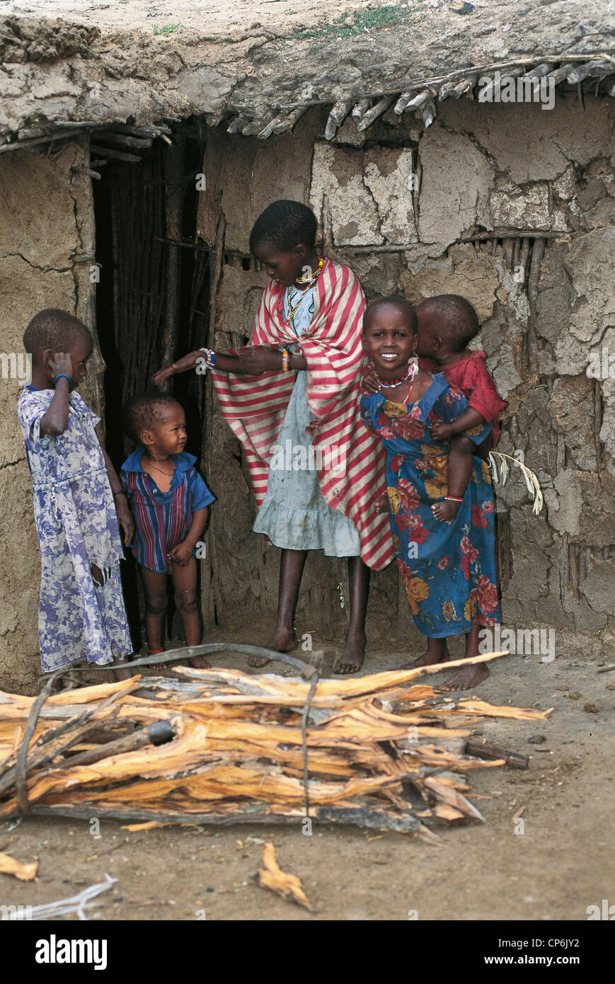 Kenya - Masai Mara, enfants Masai Banque D'Images