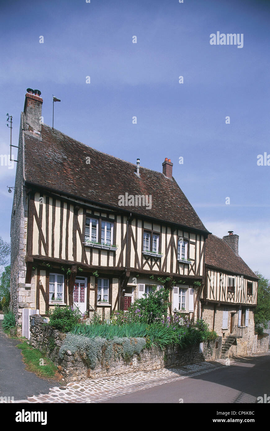 FFrancia - Ile de France - Seine et Marne - Provins. Maison de style Tudor. Banque D'Images