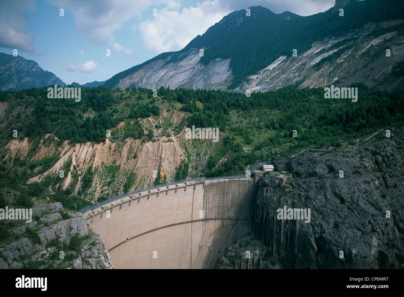 Le Frioul Parc Naturel Régional des Dolomites du Frioul (PN) barrage de Vajont Mont Mont Toc Toc, qui s'est effondré à l'intérieur de barrage lui-même Banque D'Images