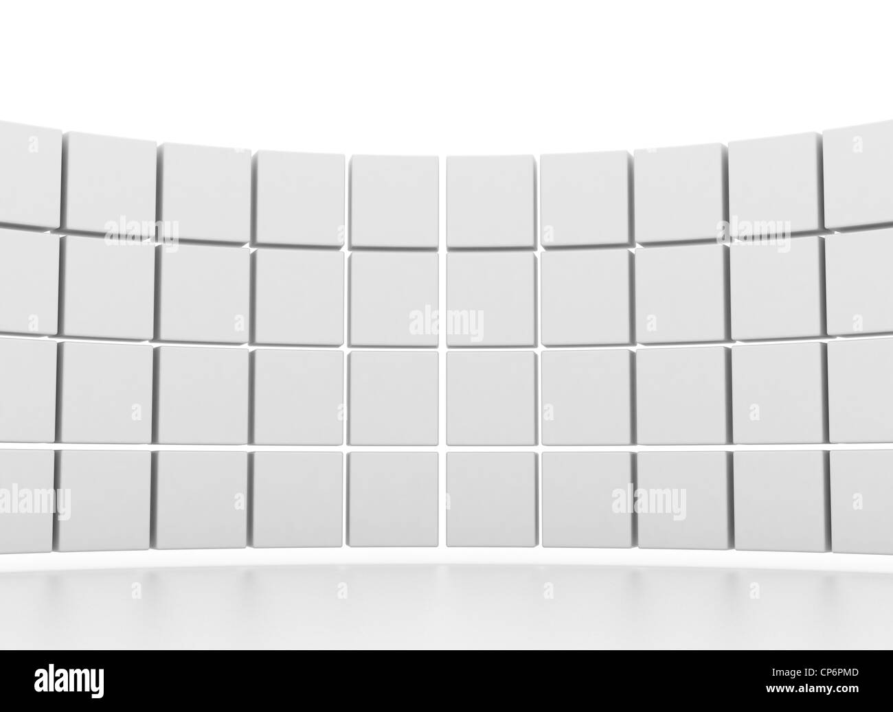 Mur de cases vierges sur fond blanc Banque D'Images