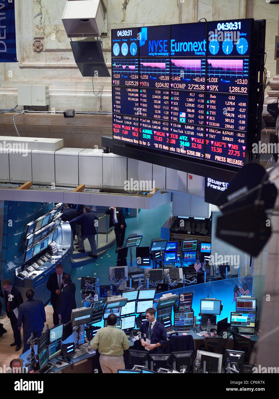 Traders sur le parquet de la Bourse de New York Banque D'Images