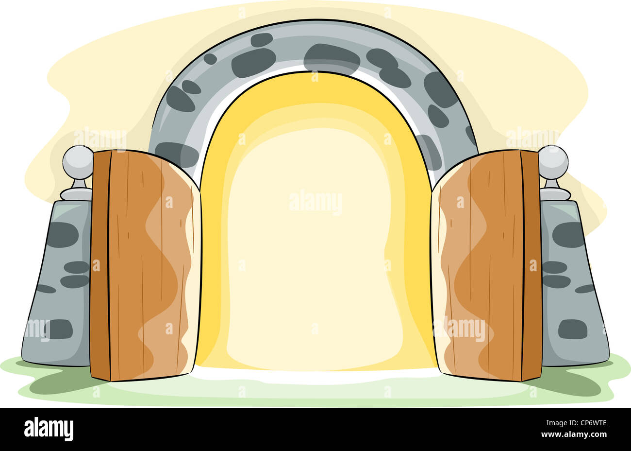 Illustration d'une porte grande ouverte Photo Stock - Alamy