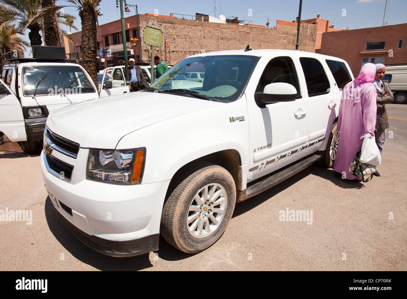 Un énorme goinfre gaz dans les rues de Marrakech, Maroc, Afrique du Nord. Banque D'Images