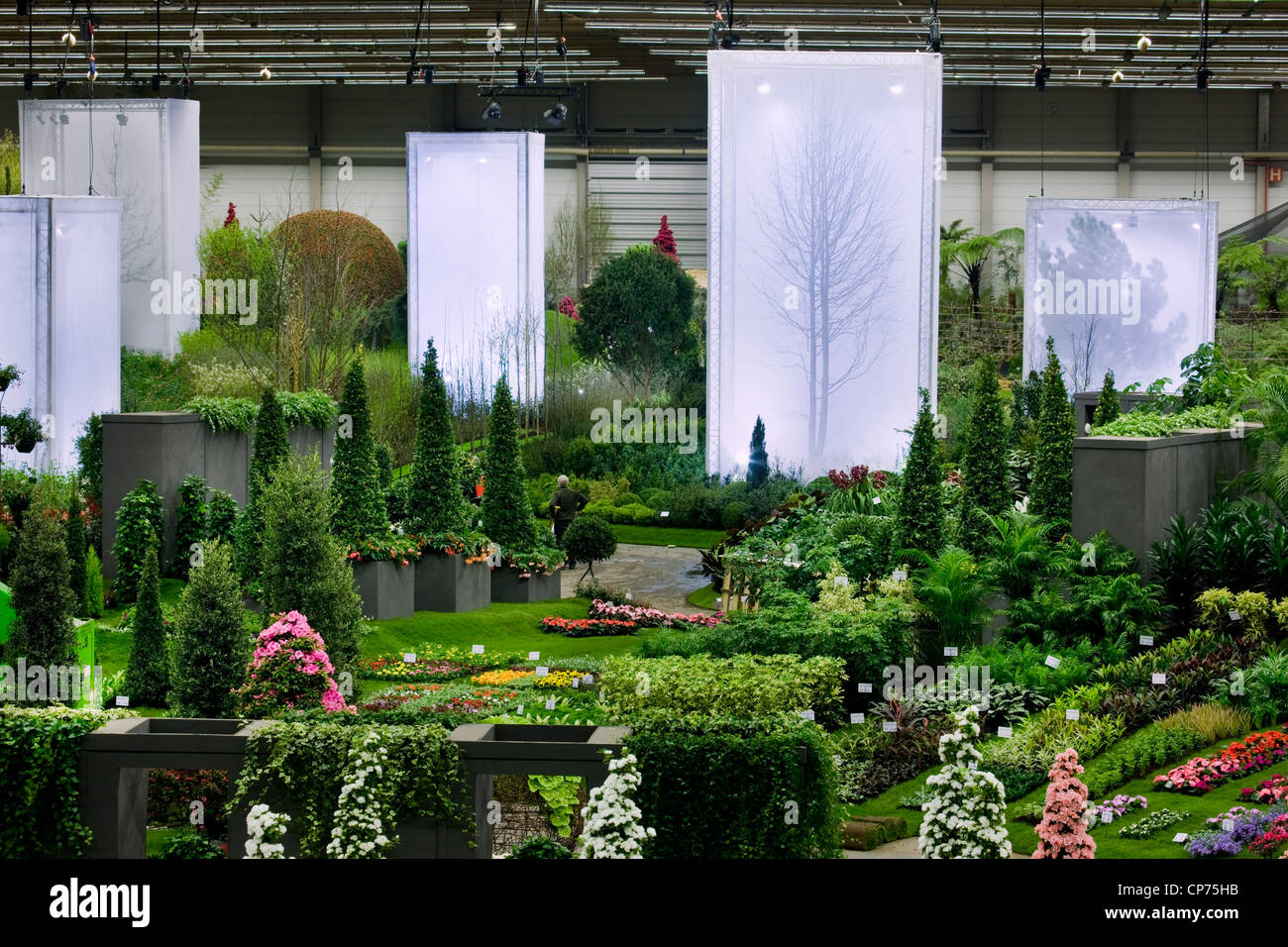 Flower show et les expositions au Floralies de Gand en 2010 Flanders Expo, Belgique Banque D'Images