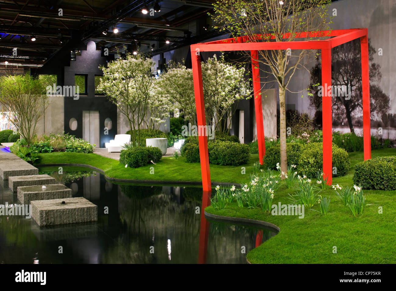 Flower show et les expositions au Floralies de Gand en 2010 Flanders Expo, Belgique Banque D'Images