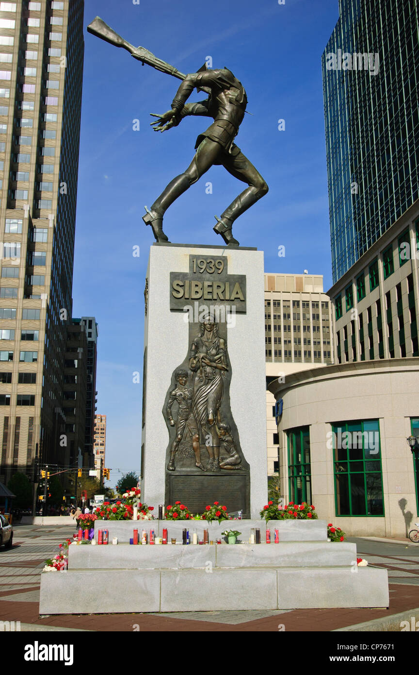 Mémorial pour le massacre de Katyn, Jersey City, New Jersey. Banque D'Images