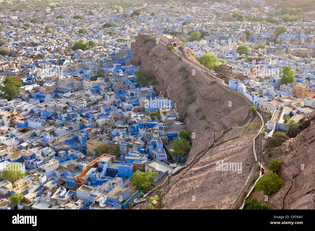Vue sur la ville depuis le Fort Mehrangarh, Jodhpur, Rajasthan, Inde. Banque D'Images