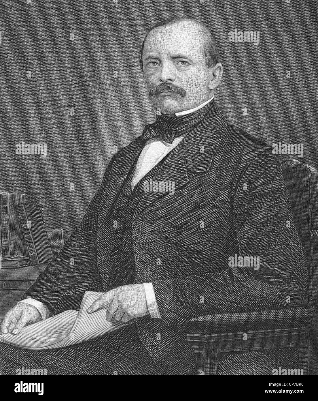 Gravure d'homme d'Allemand prussien Otto von Bismarck. Banque D'Images