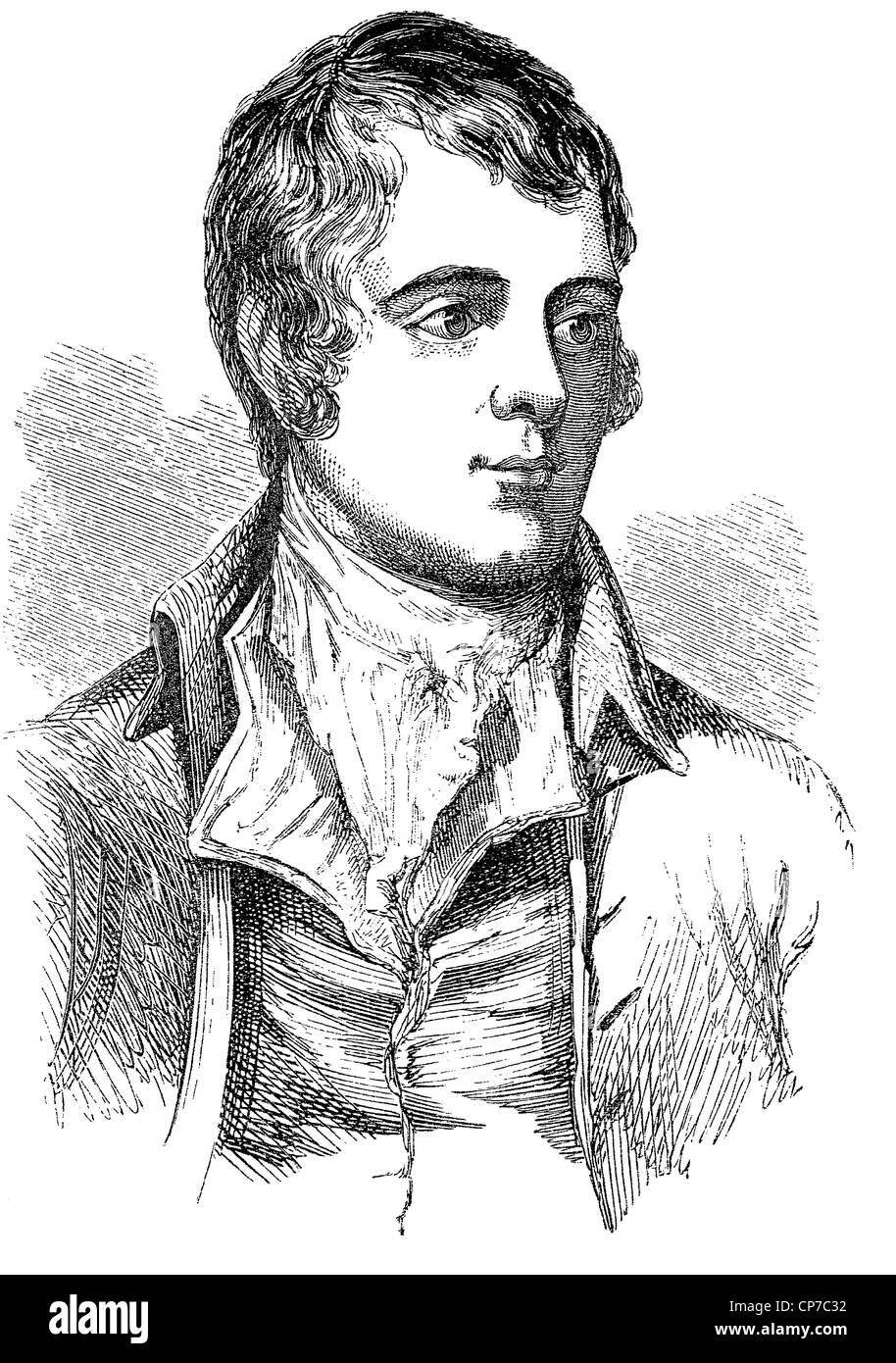 Gravure d'animaux écossais Robbie Burns, Robert ou avec un fond blanc. Publié dans le livre vers 1850 par pas de graveur. Banque D'Images