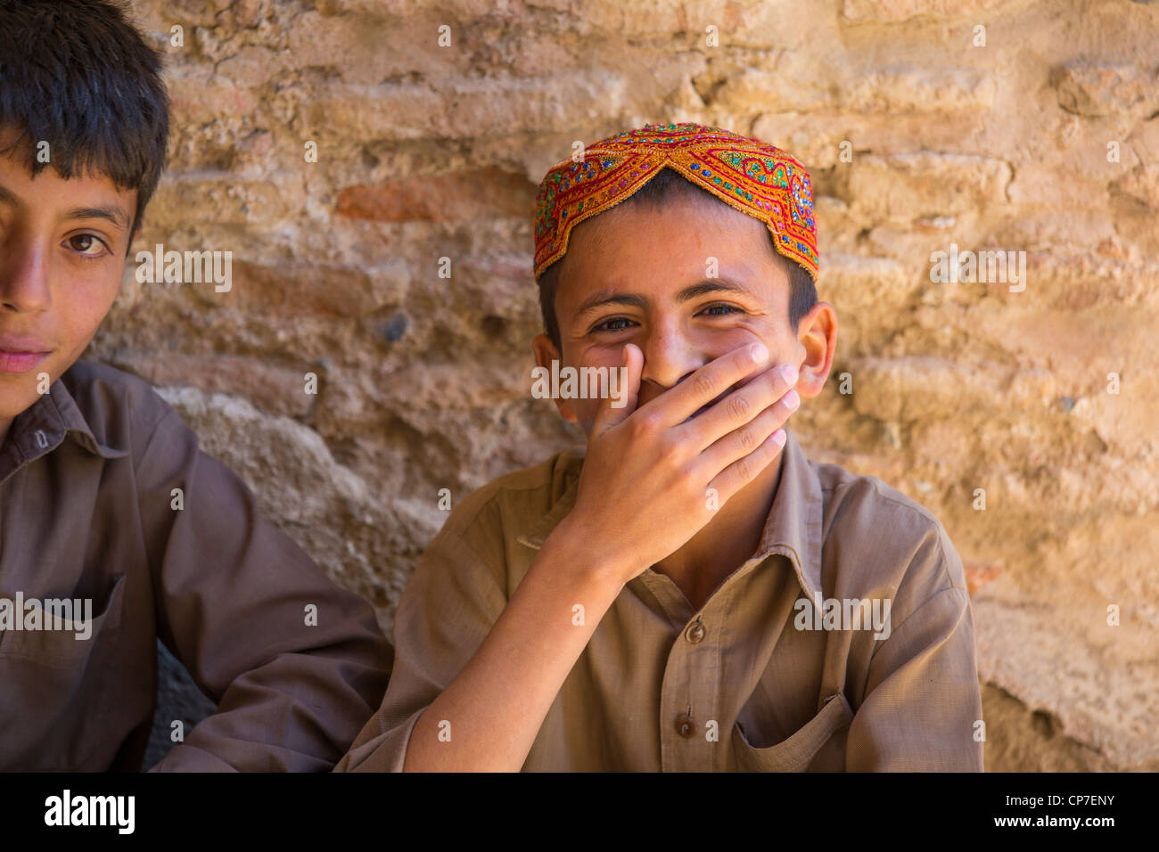 Jeune garçon musulman dans la province du Pendjab, au Pakistan Banque D'Images