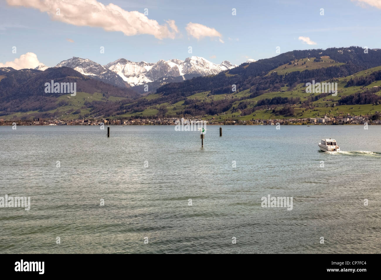 Le lac Supérieur, le lac de Zurich, Rapperswil, Saint-Gall, Suisse Banque D'Images