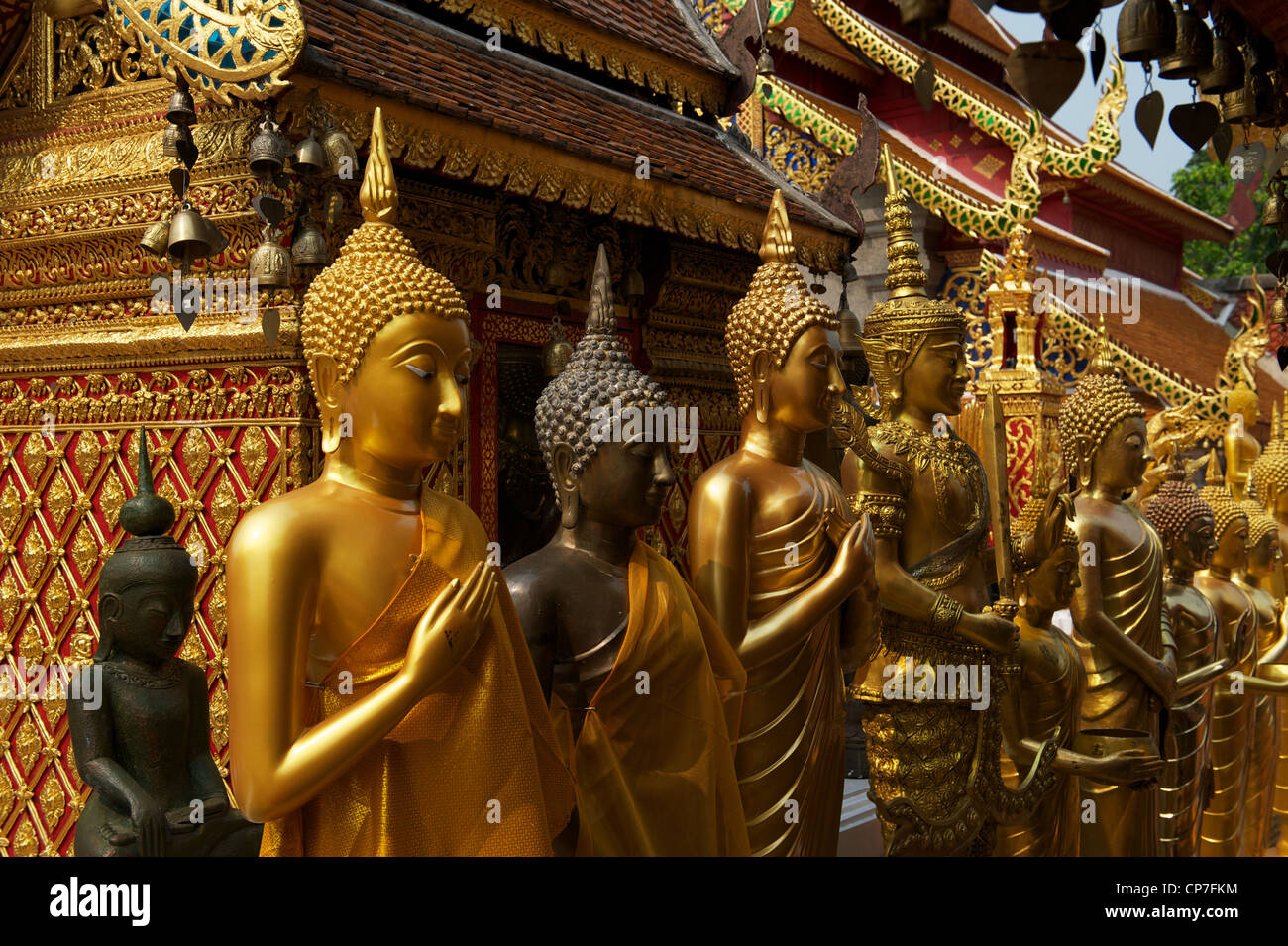 Wat Phra That Doi Suthep, lieu de pèlerinage bouddhiste, Chiang Mai, Thaïlande Banque D'Images