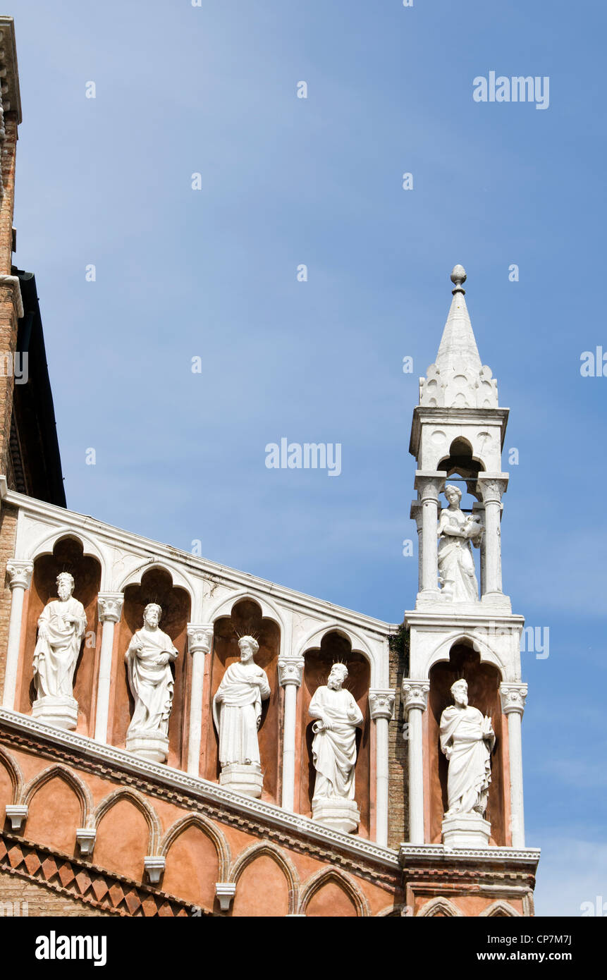 Détail de l'église Madonna dell'Orto - Cannareggio Sestiere, Venise - Italie Banque D'Images