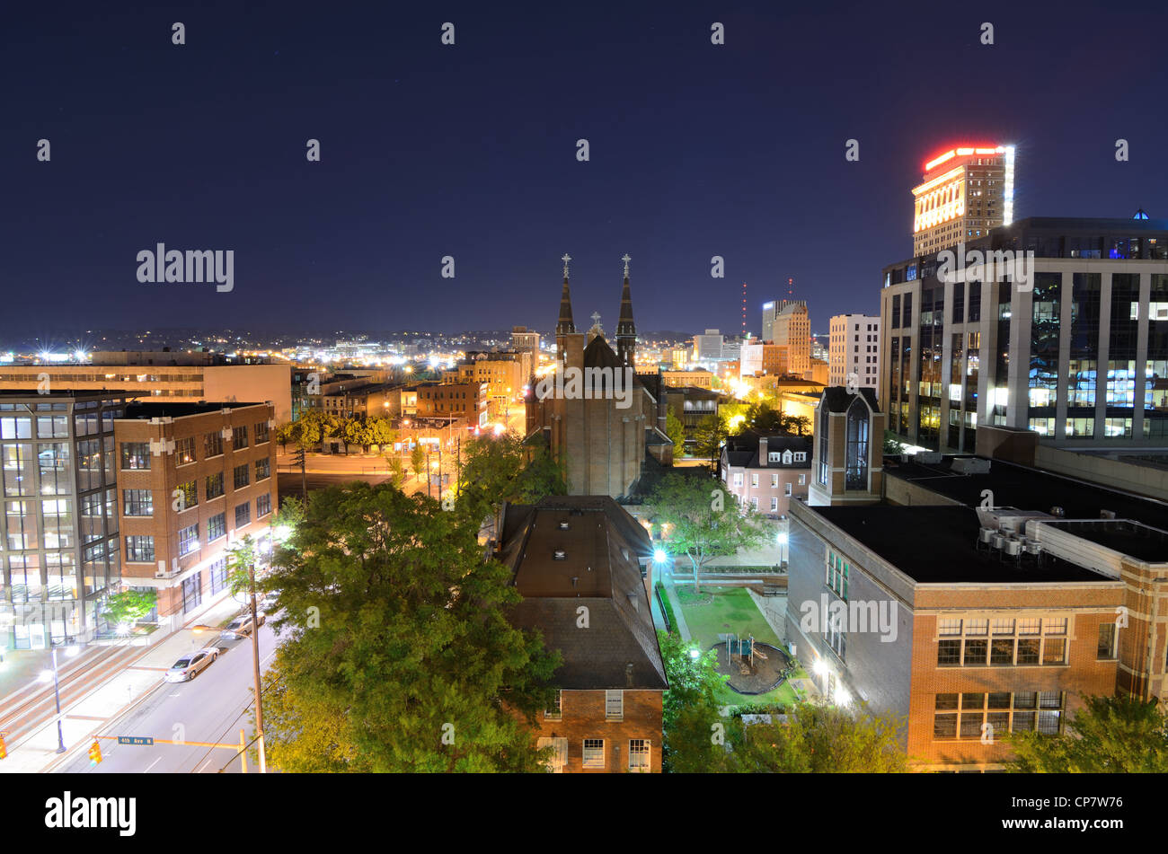 L'horizon du centre-ville de Birmingham, Alabama, USA. Banque D'Images