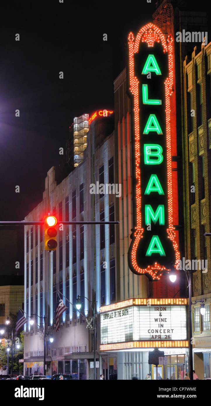 Théâtre historique de l'Alabama à Birmingham, Alabama, USA. Banque D'Images