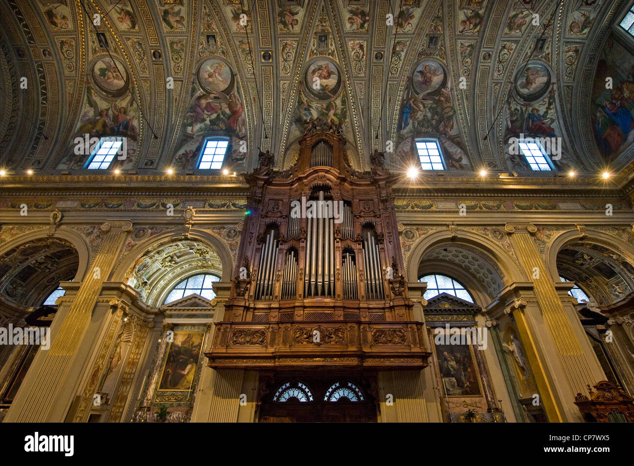 L'Italie, Lombardie, sanctuaire de Caravaggio, orgue Banque D'Images