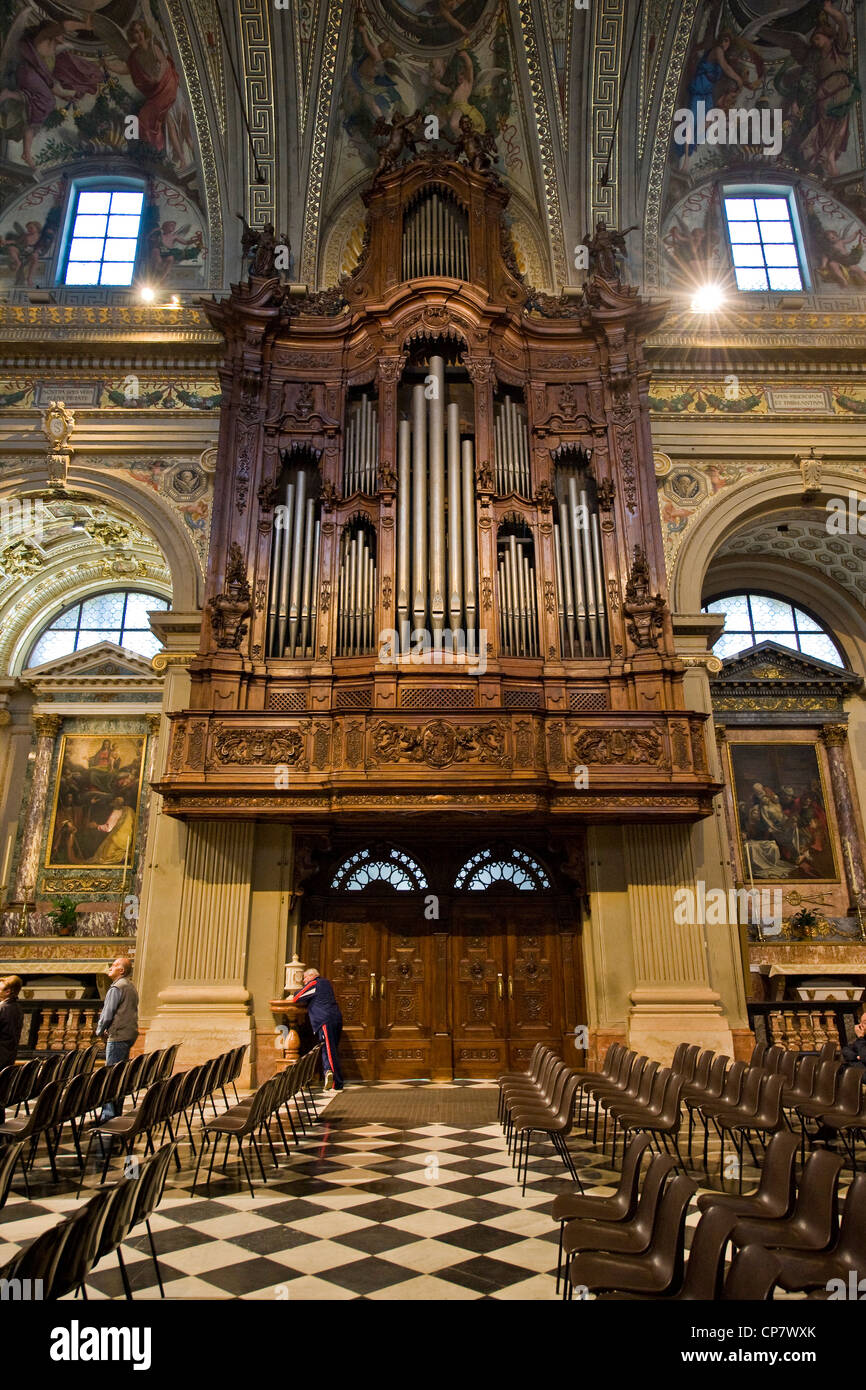 L'Italie, Lombardie, sanctuaire de Caravaggio, orgue Banque D'Images