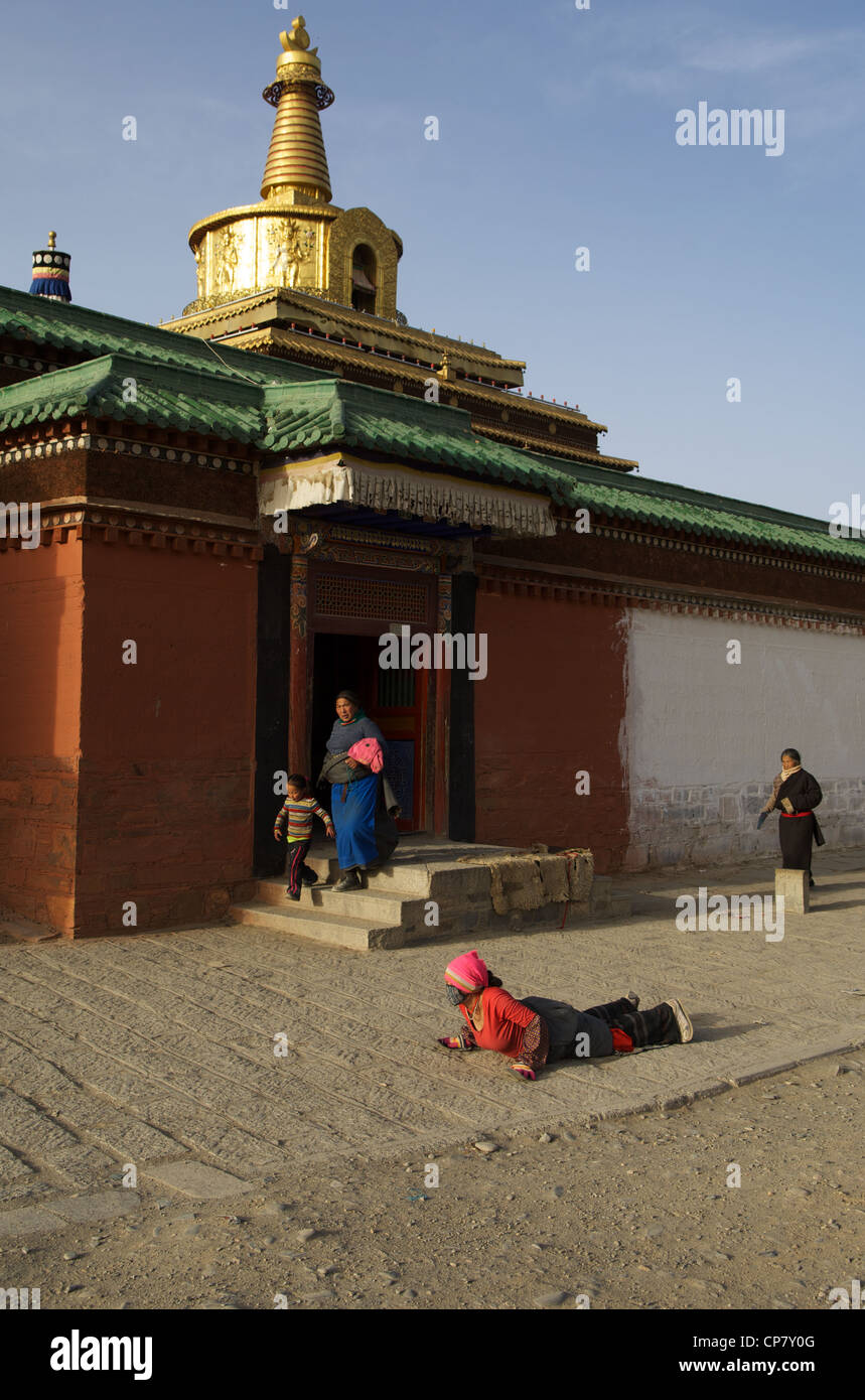 Monastère de Labrang pendant les célébrations du Nouvel An tibétain, la province de Gansu, Chine Banque D'Images