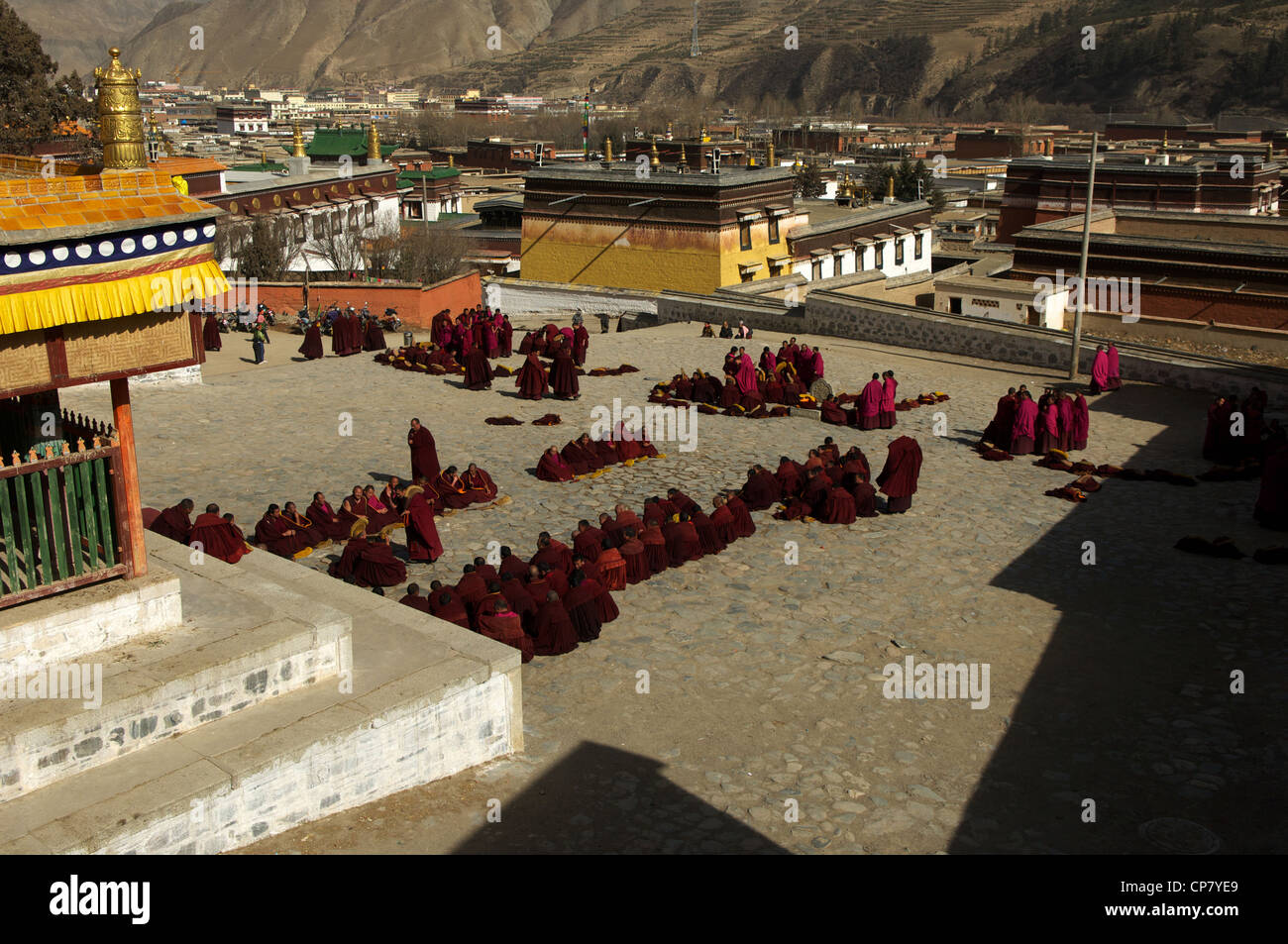 Monastère de Labrang pendant les célébrations du Nouvel An tibétain, la province de Gansu, Chine Banque D'Images