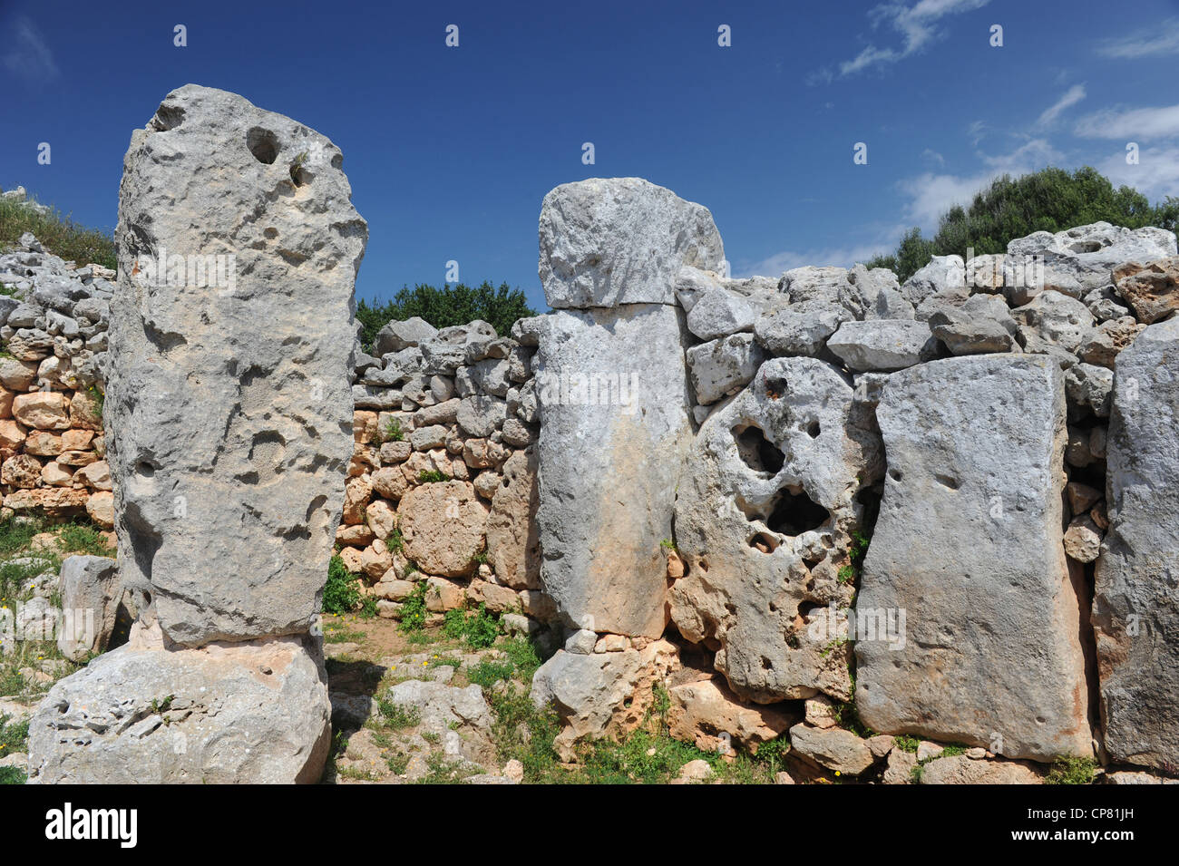 Talyots à Torre d'en Galmes, Minorque, Espagne Banque D'Images