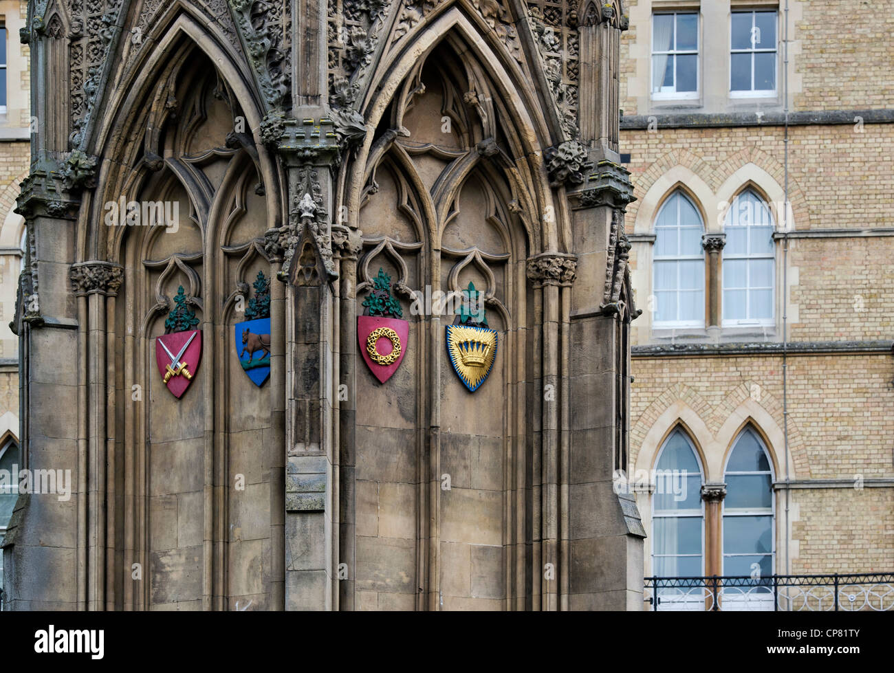 Martyrs Memorial monument en pierre d'un monument gothique victorien. Oxford, Oxfordshire, Angleterre Banque D'Images
