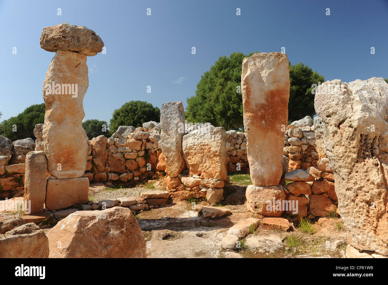 Talyots à Torre d'en Galmes, Minorque, Espagne Banque D'Images