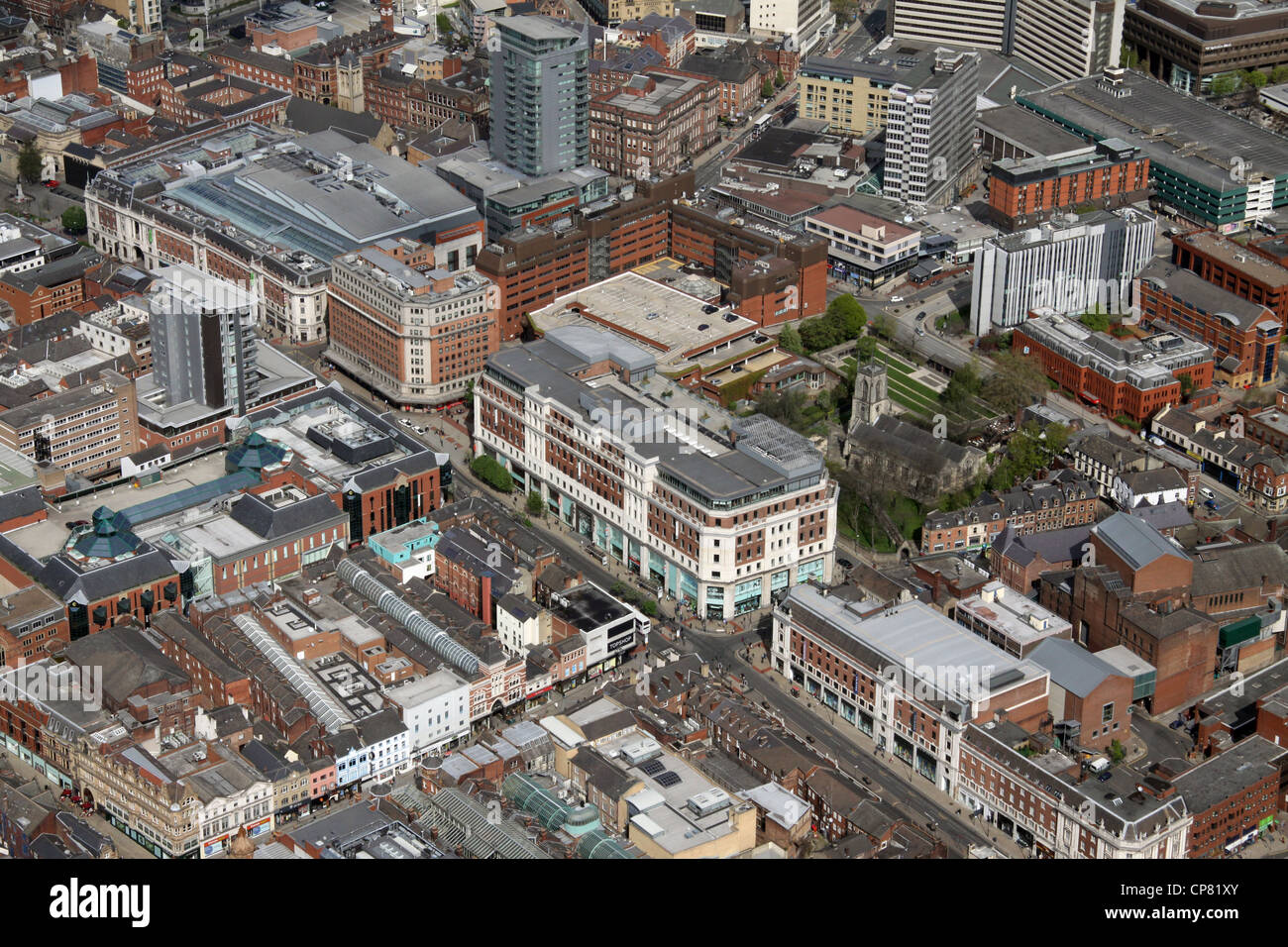 Vue aérienne de Headrow à Leeds Banque D'Images