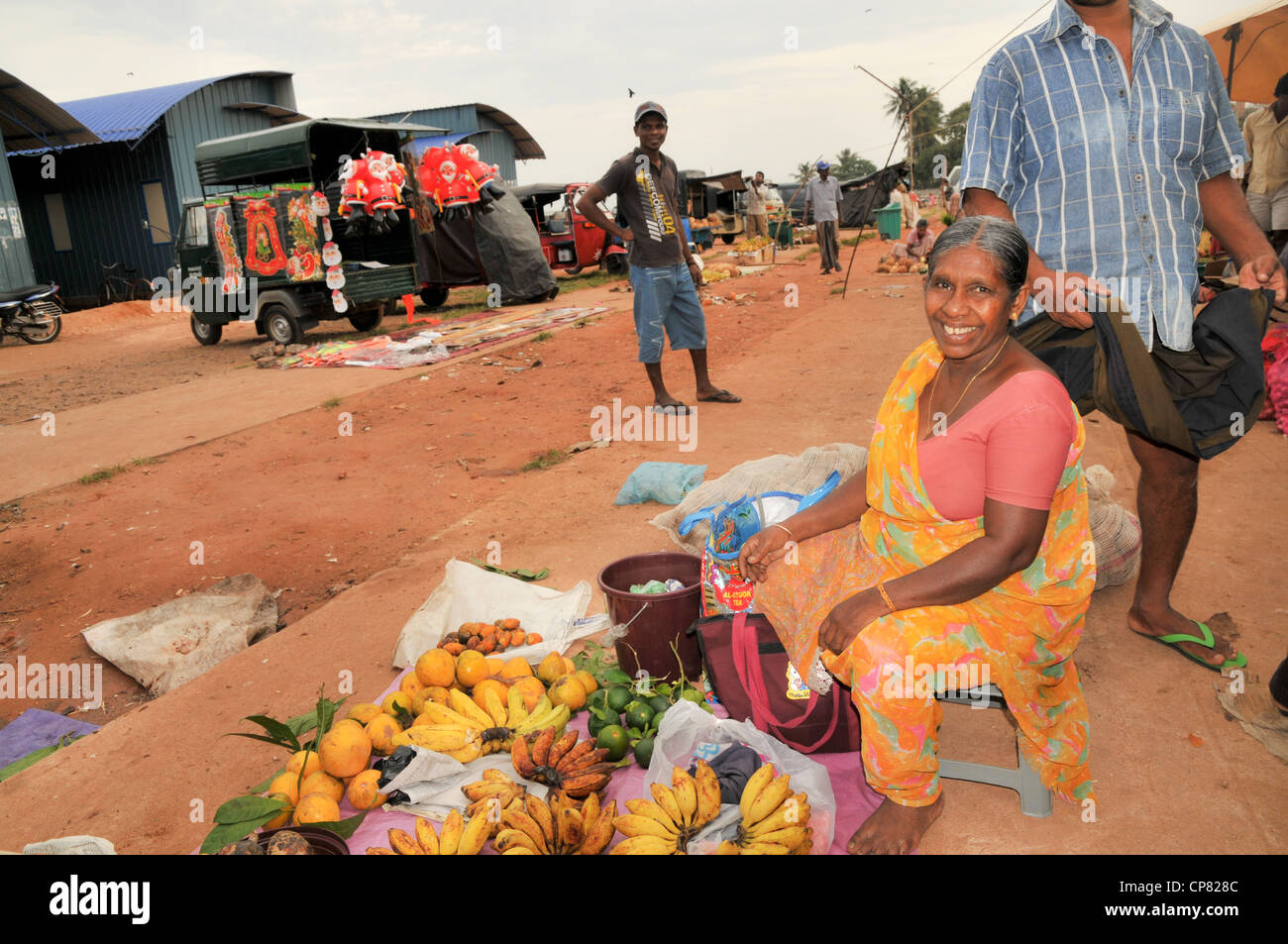 Marché de rue de Negombo, Sri Lanka pour la vente de fruits Banque D'Images