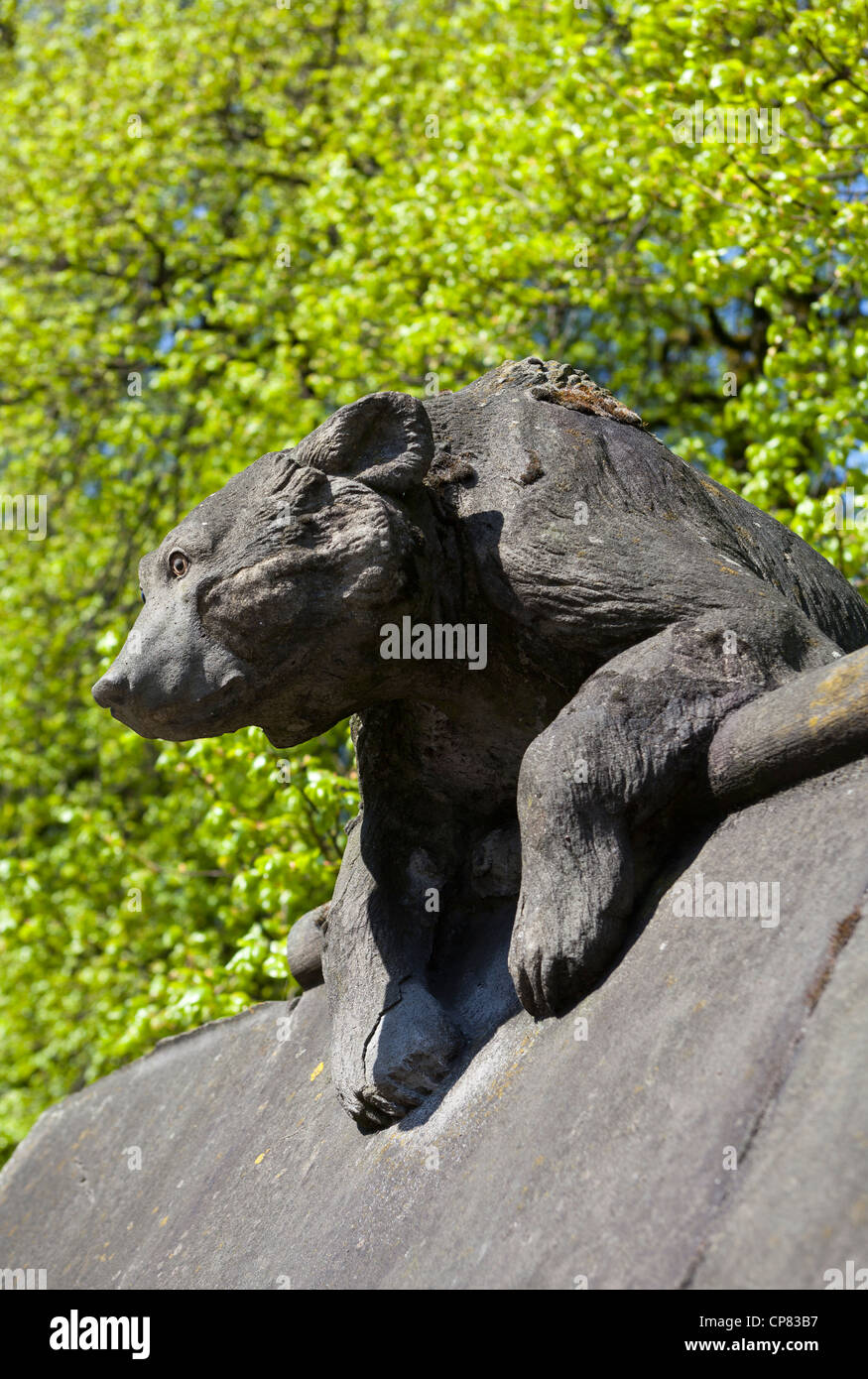 L'animal au mur le château de Cardiff Banque D'Images