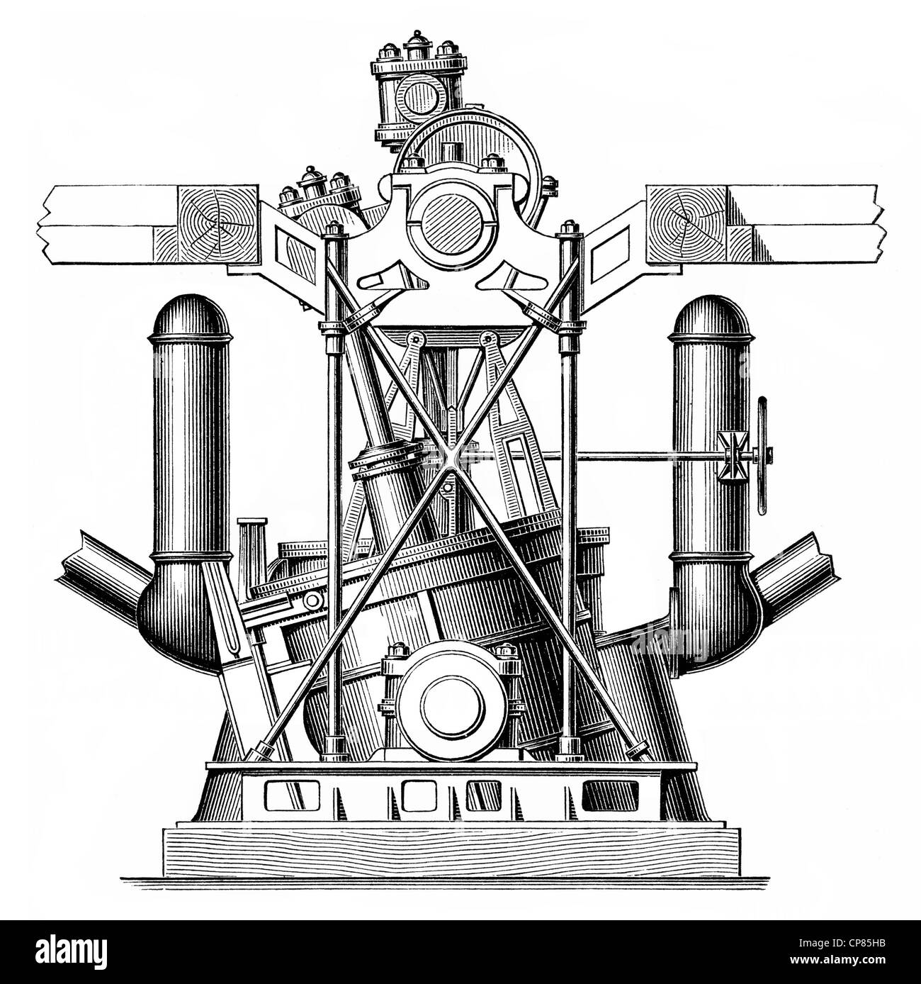 Bateau de Moteur à vapeur double oscillant pour conduire les hélices, le piston moteur thermique, l'énergie thermique contenue dans la pression ou de la vapeur Banque D'Images