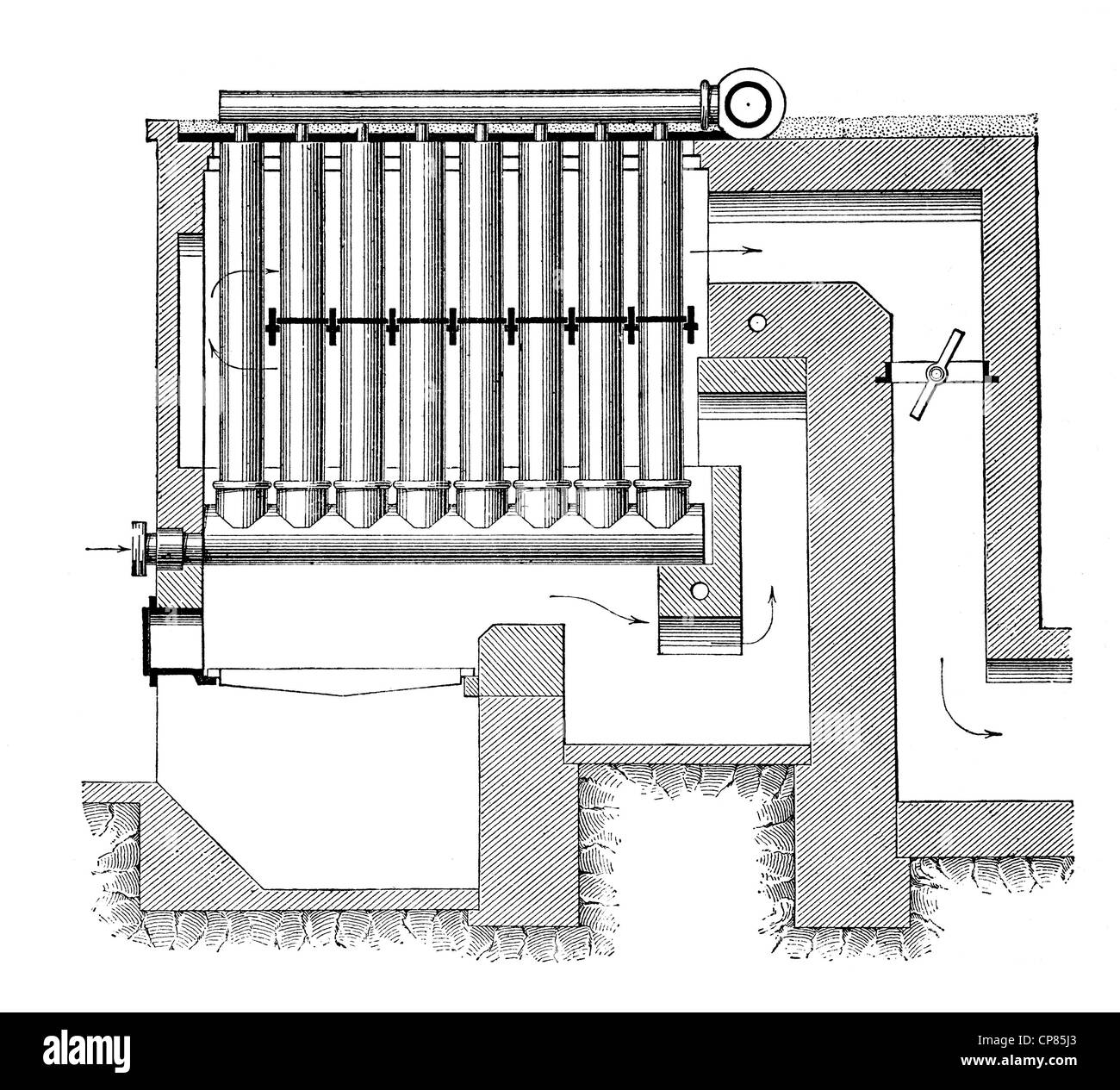 Tube de chaudière, chaudière à vapeur par Howard, Howard, Howard Chaudière Chaudière sécurité, 19e siècle, Historische, zeichnerische Darstellung, Banque D'Images