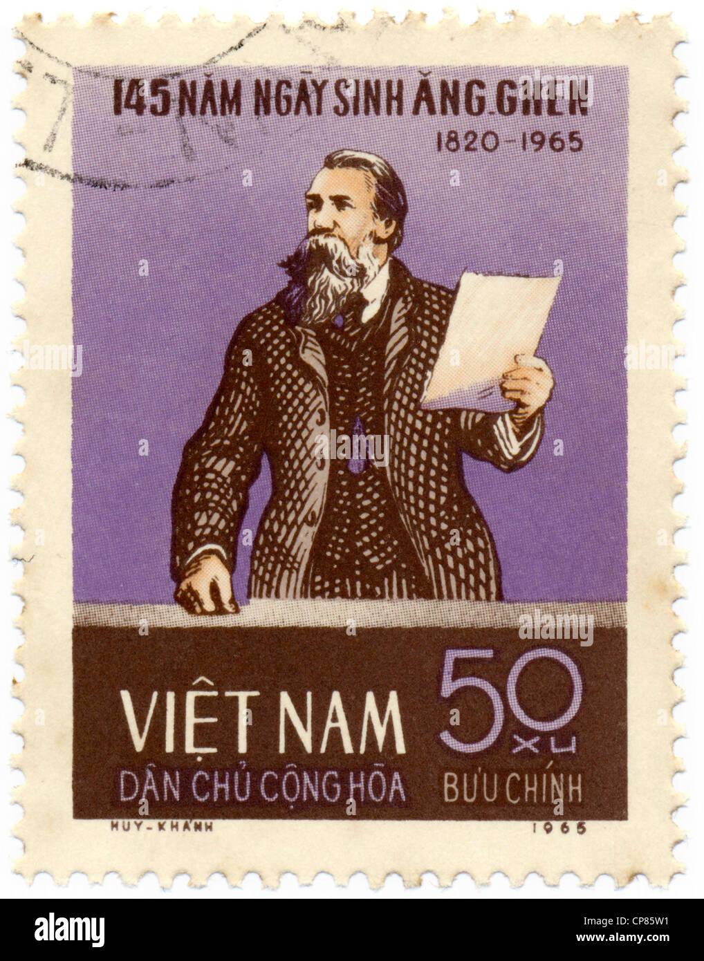 Les timbres historiques du Viêt Nam, Historische Briefmarken, Friedrich Engels, 1965, Vietnam, Asie Banque D'Images