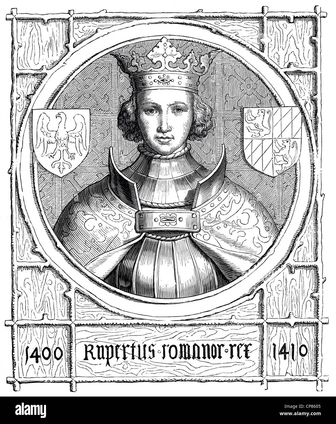 Ruprecht, 1352 - 1410, aus der Dynastie der Wittelsbacher, römisch-deutscher und als König Ruprecht III. von der Pfalz Pfalzgraf Banque D'Images