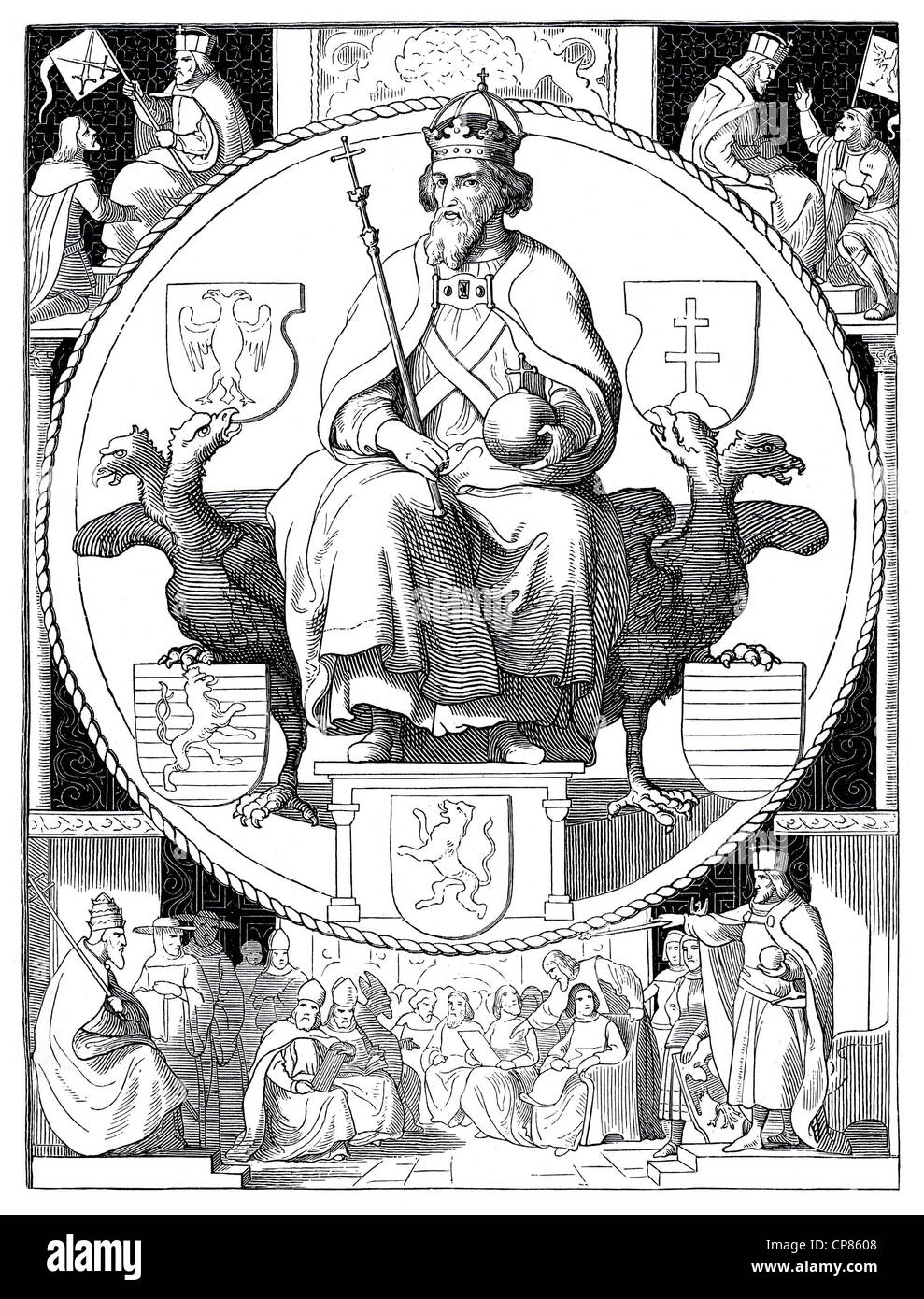 Sigismond de Luxembourg, 1368 - 1437, Sigismund von Luxemburg oder Siegmund, Zikmund, Zigmund Luksemburški, Zsigmond aus dem Hau Banque D'Images