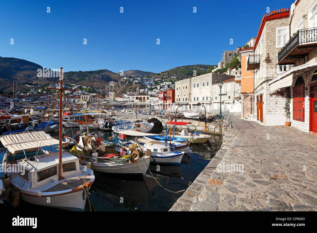 Hydra a certainement la plus pittoresque port en Grèce Banque D'Images