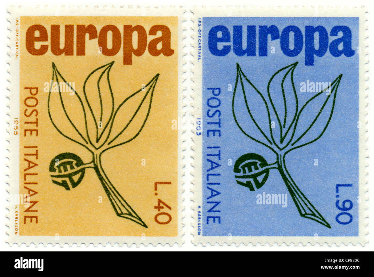 Timbres-poste historique, Historische Briefmarken, Europa-Marken, 1965, Italie Banque D'Images