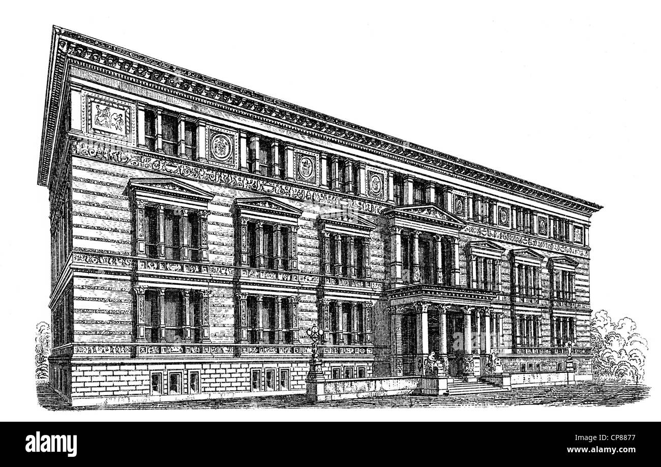 Historische Bauwerke, zeichnerische Darstellung Berliner Kunstgewerbemuseum, das für Europäisches Berlin Mitte vom Kunsthandwerk Banque D'Images