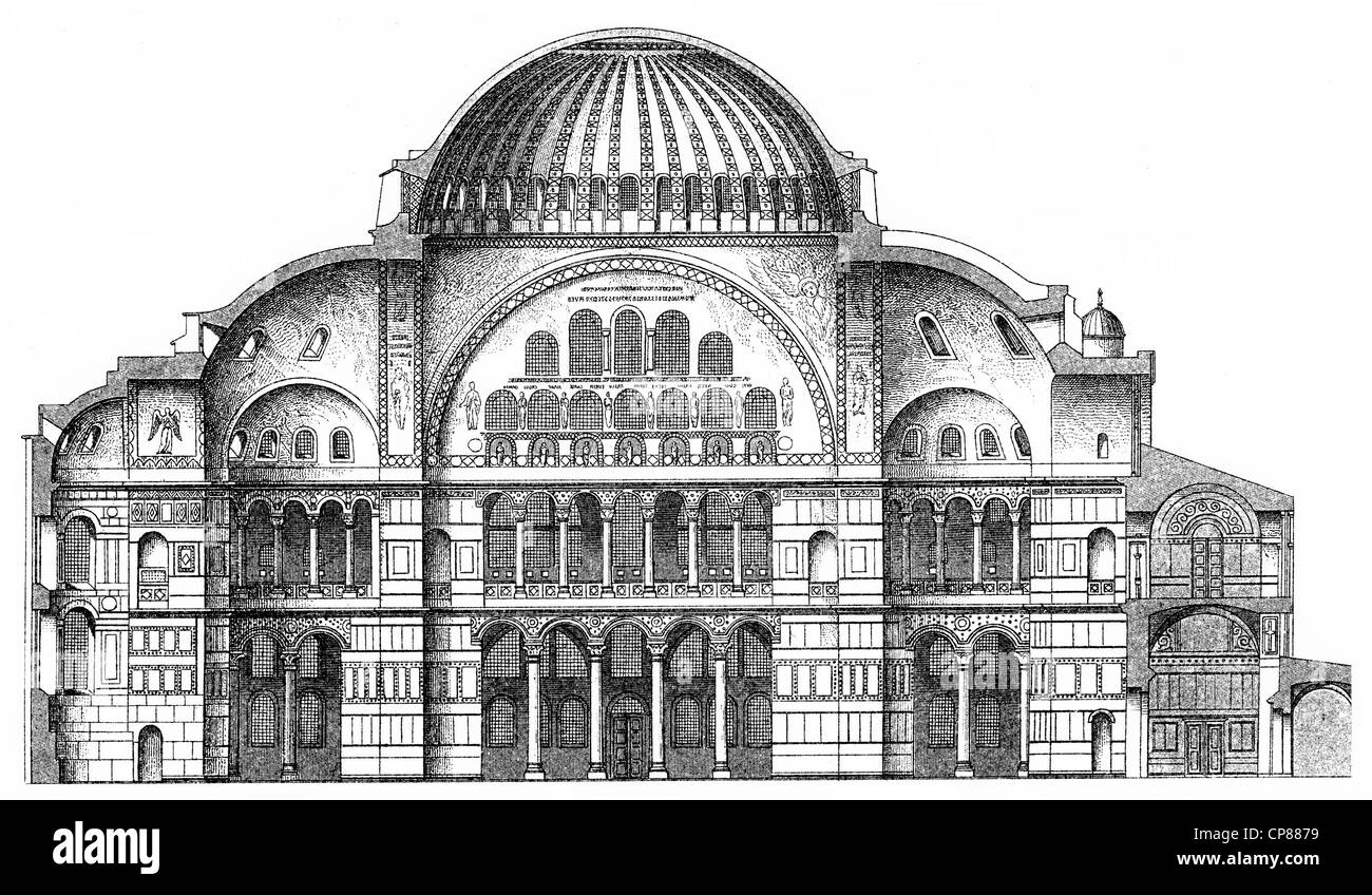 Sainte-sophie Sainte-sophie, ou église, basilique avec Dome, ancienne église Byzantine, puis mosquée et maintenant un musée, l'Ayasofya Camii Mu Banque D'Images