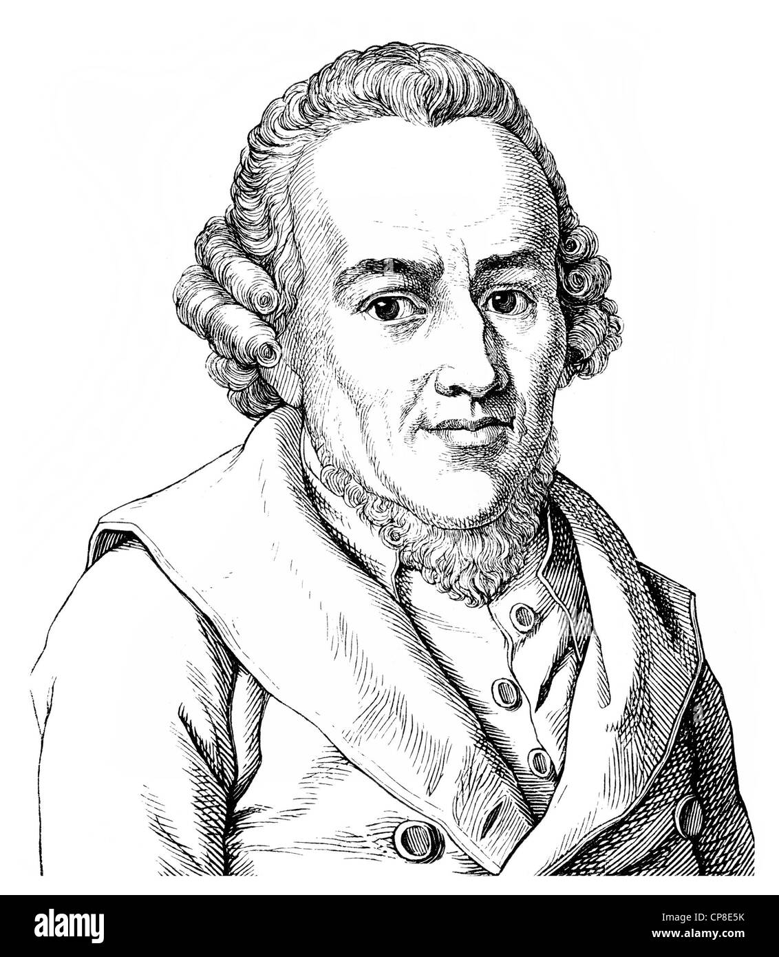 Moses Mendelssohn, 1729 - 1786, un philosophe des Lumières Germano, Historische Mischtechnik aus dem 19. Jahrhundert, Banque D'Images
