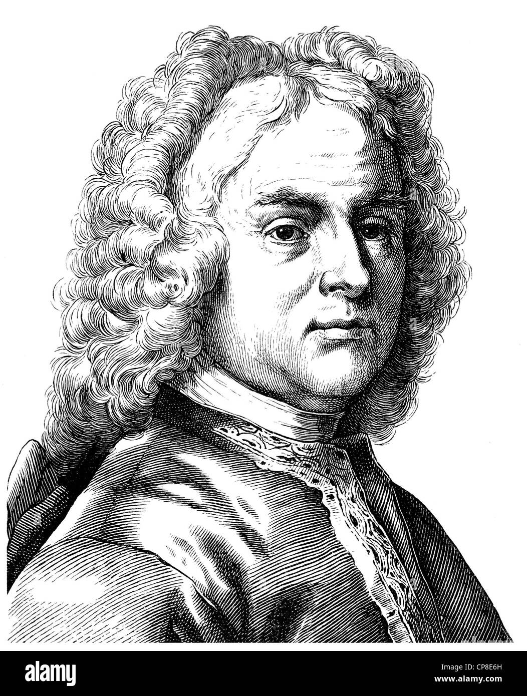 George Frederick Handel ou George Frideric Handel, 1685 - 1759, un compositeur anglo-allemande de l'époque baroque, Historische Digitalkunst Banque D'Images