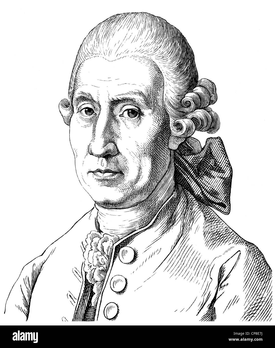 Hans Conrad Ekhof Dietrich ou Konrad Eckhof, 1720 - 1778, un acteur allemand du 18e siècle, Historische Mischtechnik aus dem 19. Banque D'Images